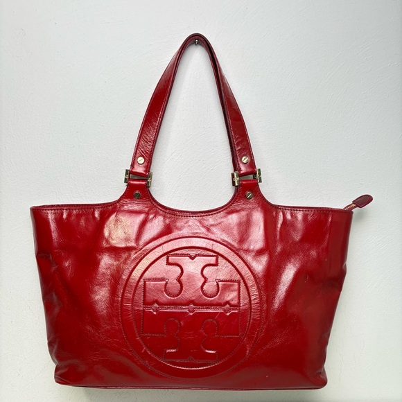 Tory Burch Handbags - TORY BURCH Glazed Bombe Leather Tote Shoulder Bag
